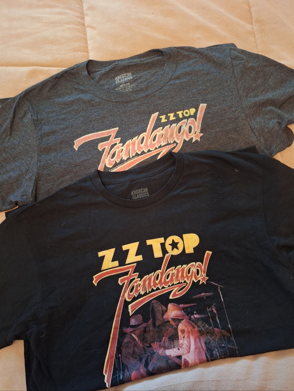 Two ZZ Top Fandango! Mens Graphic Tees - Black And Gray